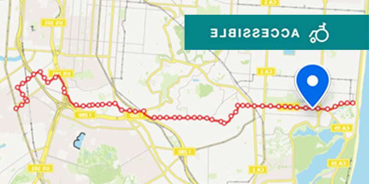 Map of Muni transit near U C S F Lakeshore campus, located closest to the Sloat Boulevard and Clearfield Drive or Sloat Boulevard and 34th Avenue stop on the 23 Monterey route, which runs from the San Francisco Zoo to Bayview.